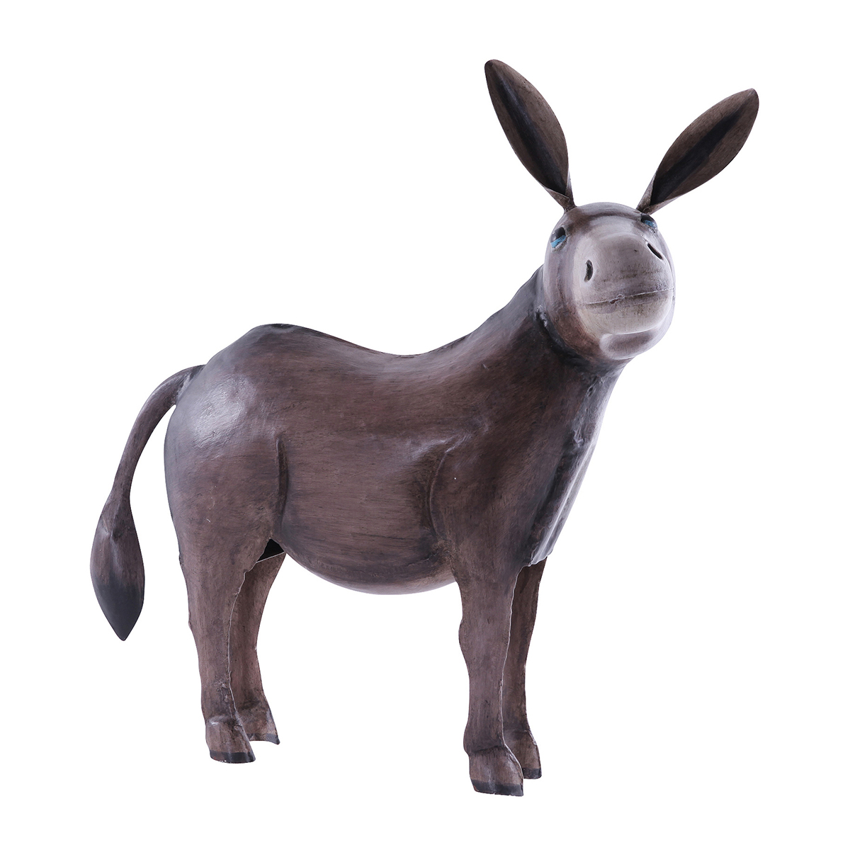 Deko Esel, Metallesel, brauner Esel aus Metall, 55cm