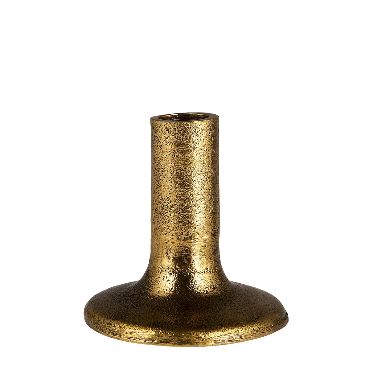 Kerzenhalter Midelt gold, schlanker rustikaler Kerzenständer gold, 10cm, Ib Laursen