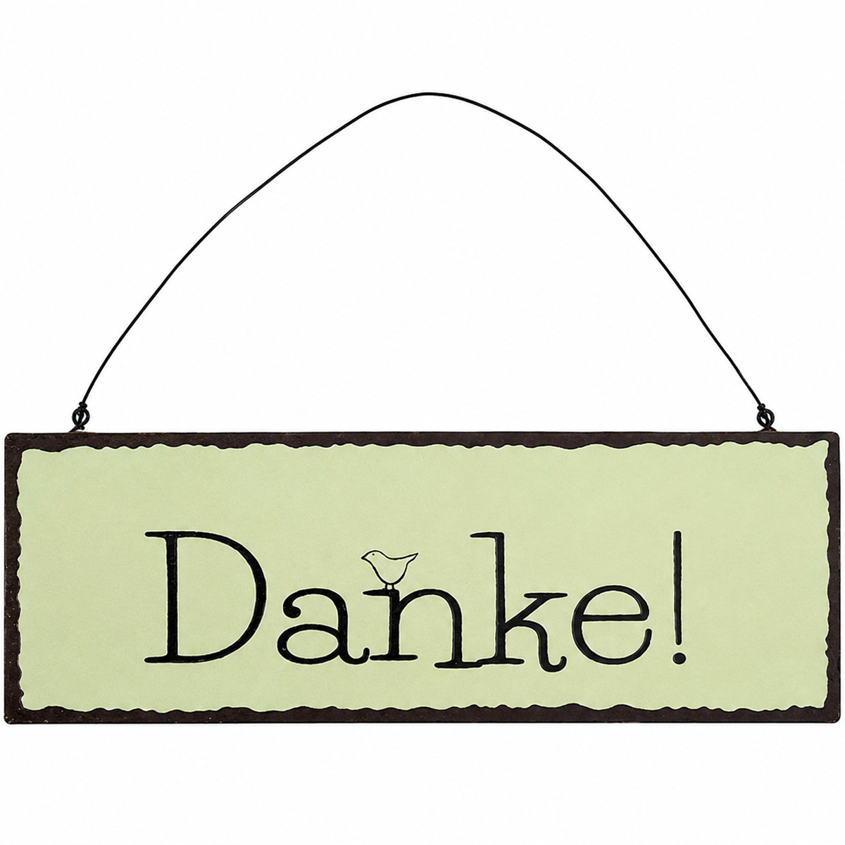 Metallschild Danke! - dekorative Botschaft im Vintage-Stil, grün