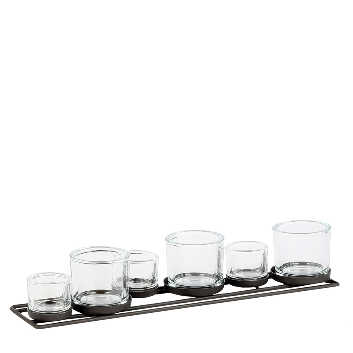 Eisen Windlicht Lincoln nieder, 6 Gläser in unterschiedlichen Größen, 50cm, WMG Grünberger