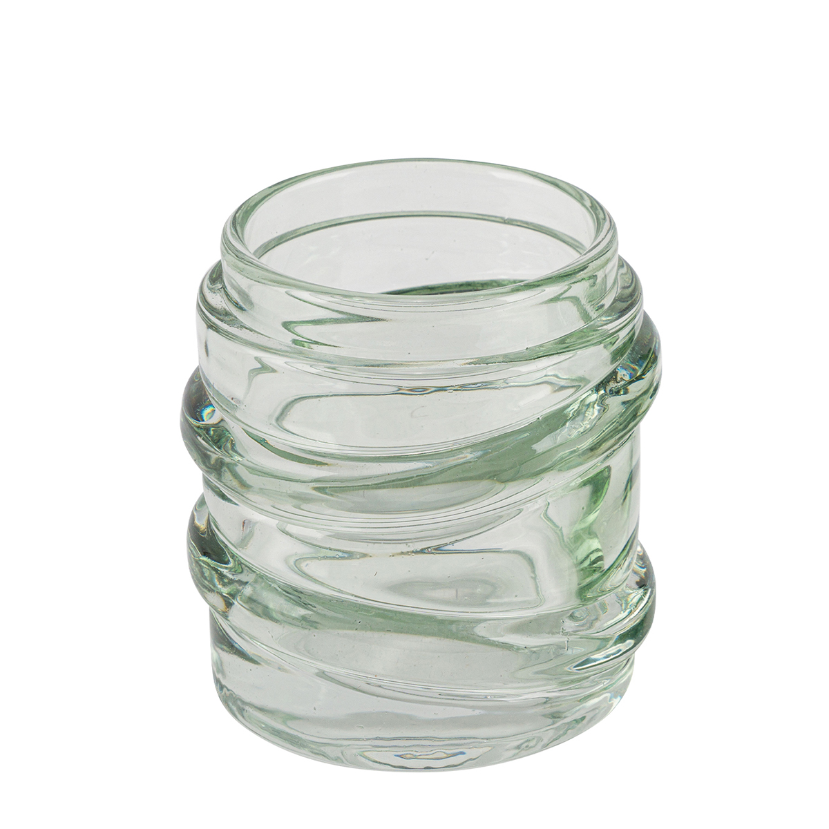 12501635-1_01JJF3MEJJNWKGT805KMZF7M6Zq3FKxnT5PlcIW Deko Teelichtglas Wellenform, Windlicht aus Glas hellgrün, 7x8cm