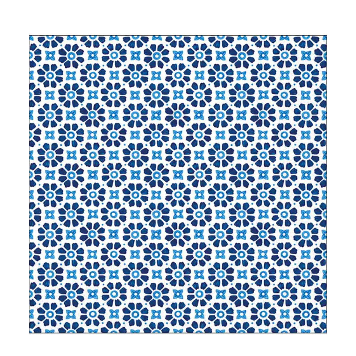 Ambiente Servietten Blumenmuster blau, Laureen blue, 33x33cm