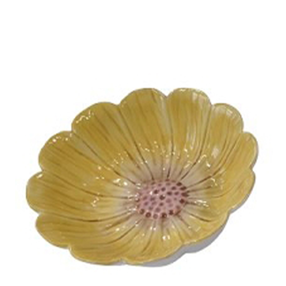 Deko Schüssel Blüte gelb, Blumenschüssel aus Keramik, Ø15cm