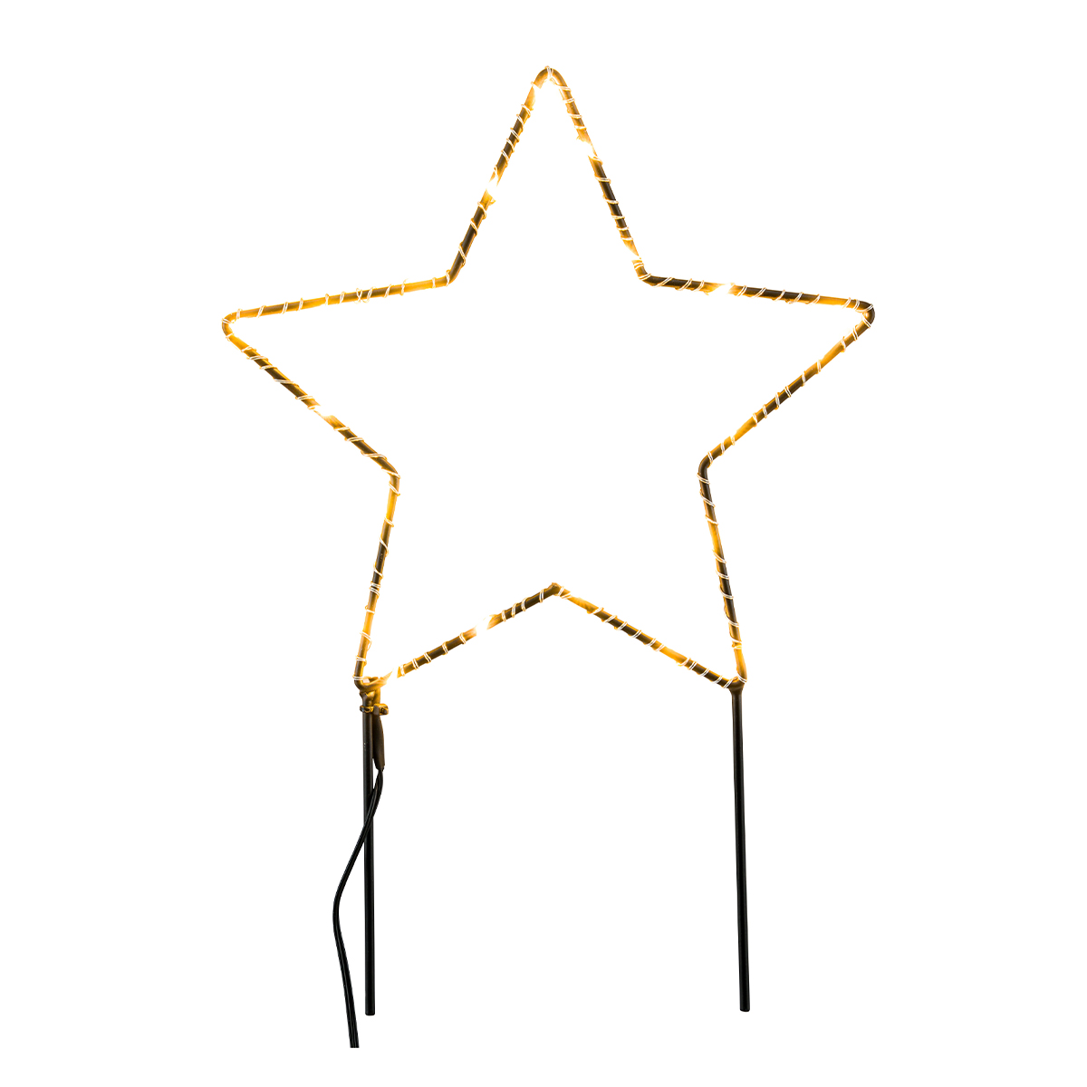 LED Weihnachtsstern Outdoor, filigraner Metallstern mit Stecker, Batteriebetrieb, Timer, 43cm