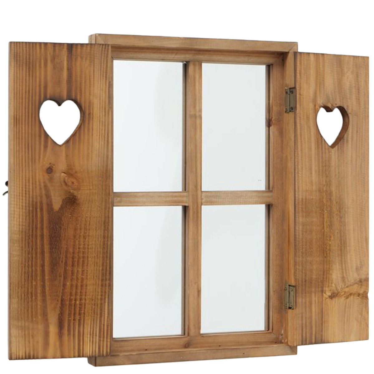 Deko Spiegel Seppl, Holzspiegel Fenster mit Fensterladen, 45x31cm, Boltze Home Collection