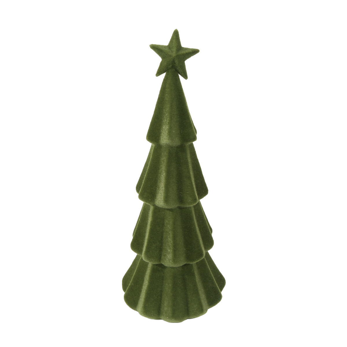 Deko Tannenbaum samtlook grün, Kunststoffbaum mit Stern, 37cm