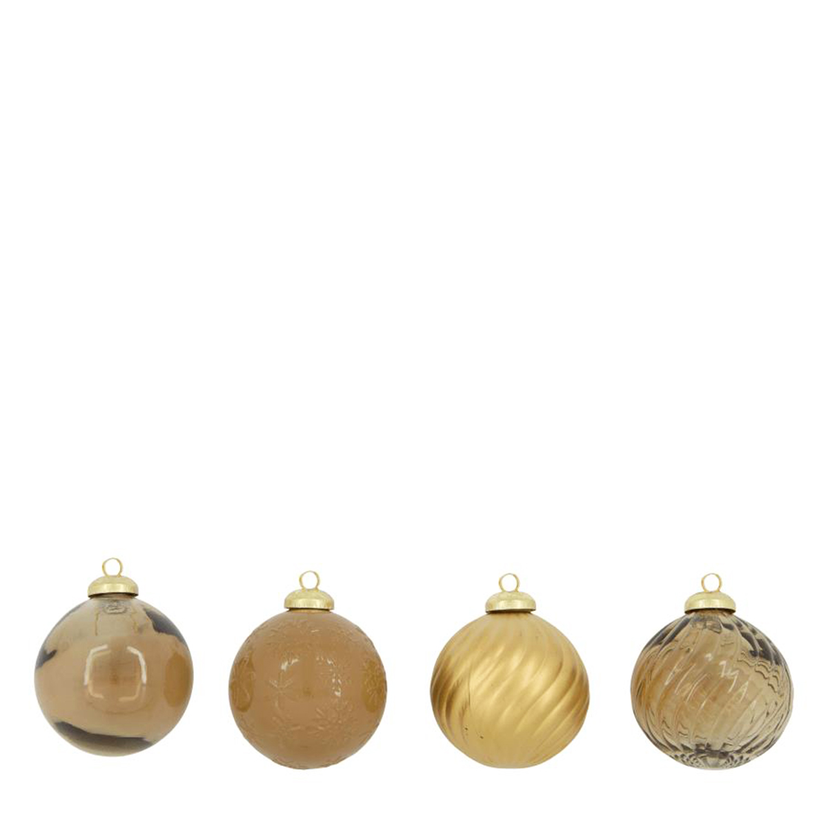 Deko Weihnachtskugeln aus Glas beige/braun, Ø8cm, DIJK Natural Collections