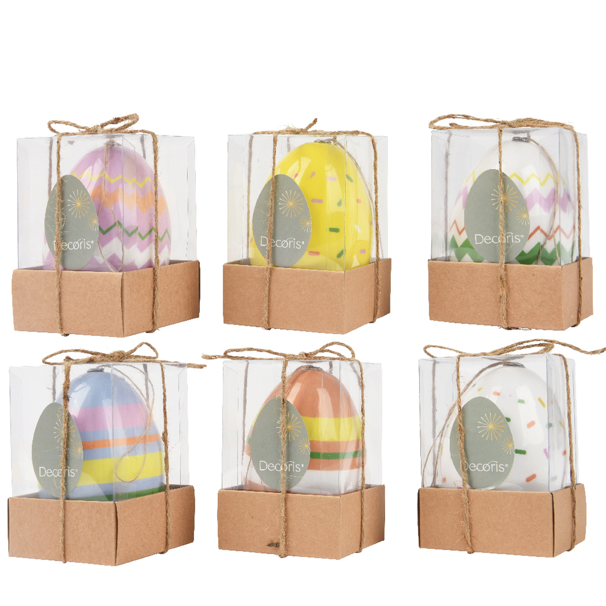 Deko Osterei mit Muster bunt, 12cm, Hänger