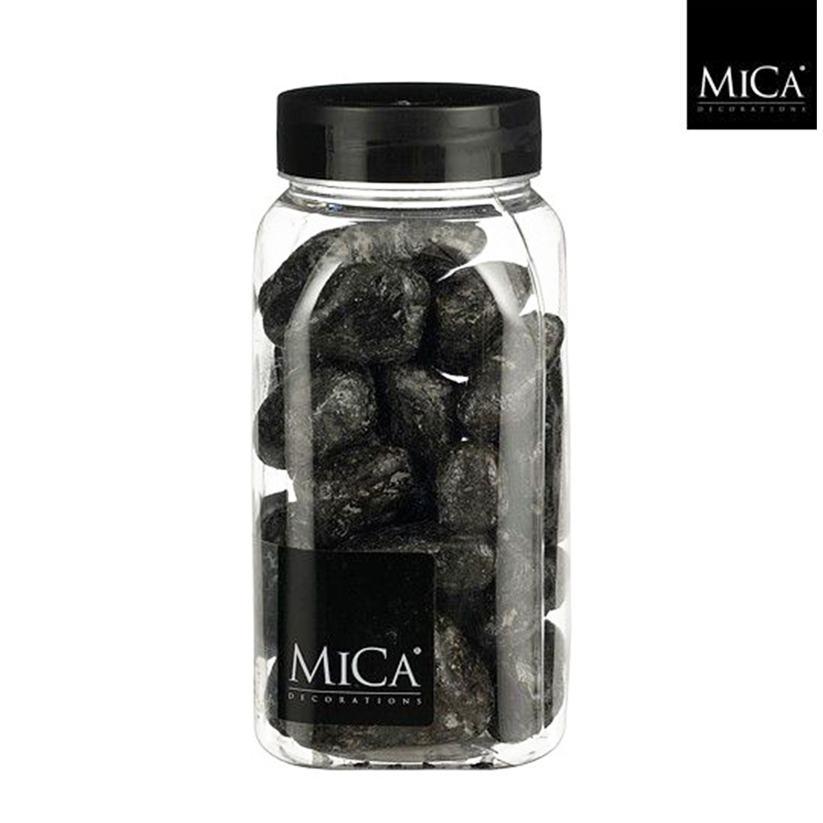 Deko Steine groß schwarz, 40-50mm, 650ml, Mica Decorations