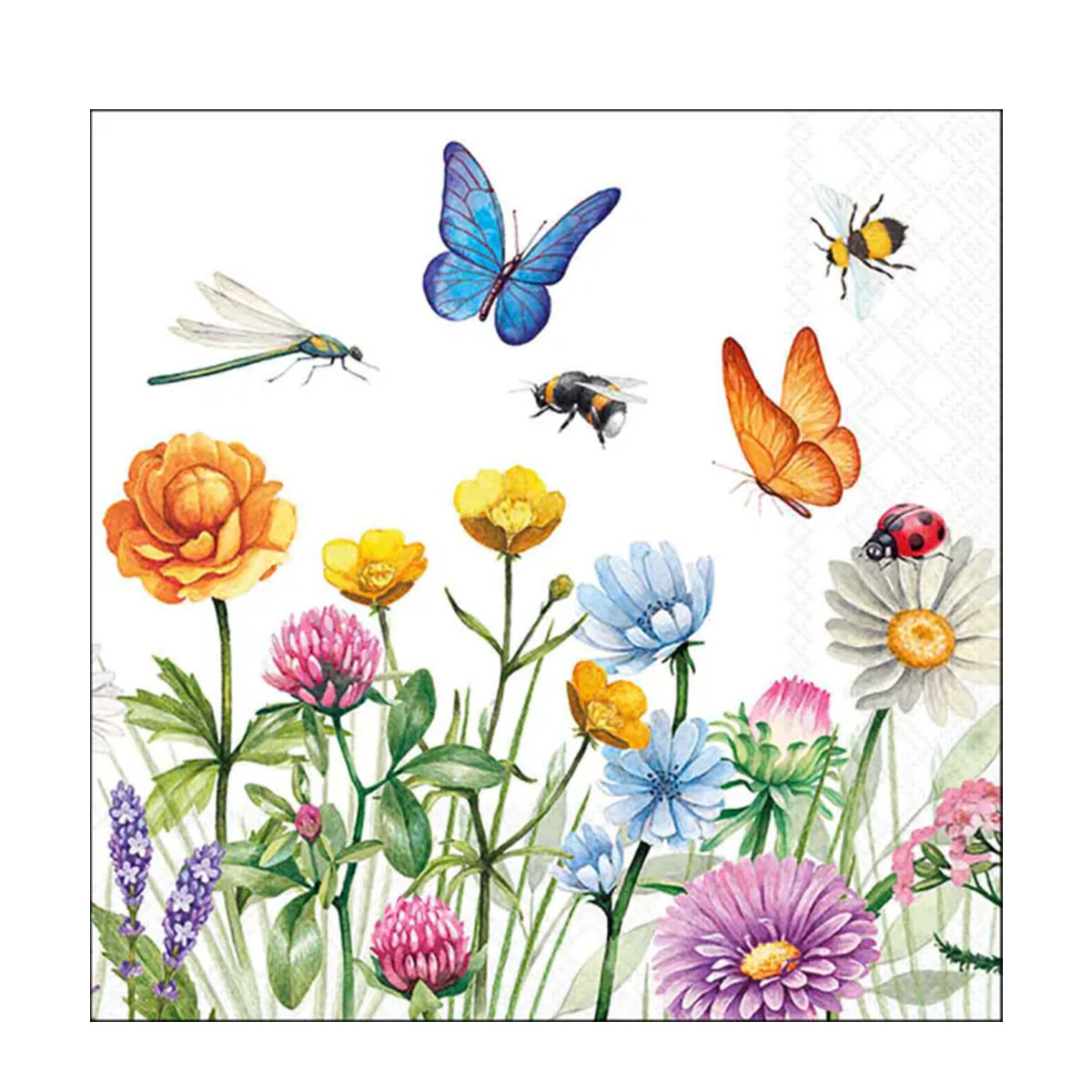 Ambiente Servietten Schmetterling, Butterfly meadow, 33x33cm