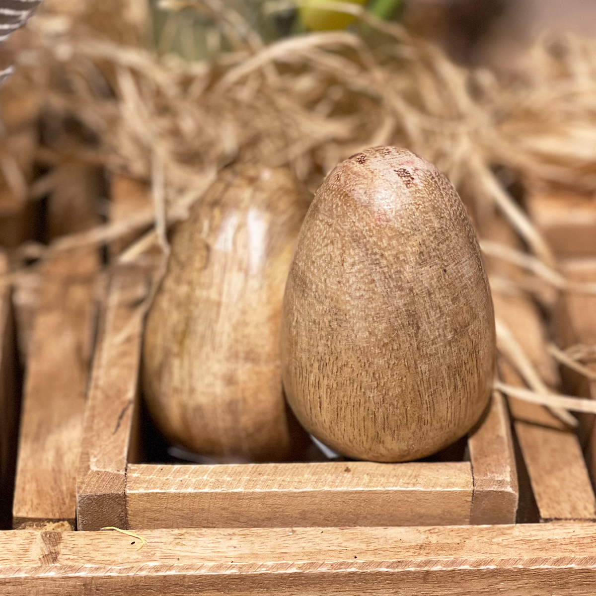 Deko Ei aus Holz, Holzei glatt, Osterei, 5cm