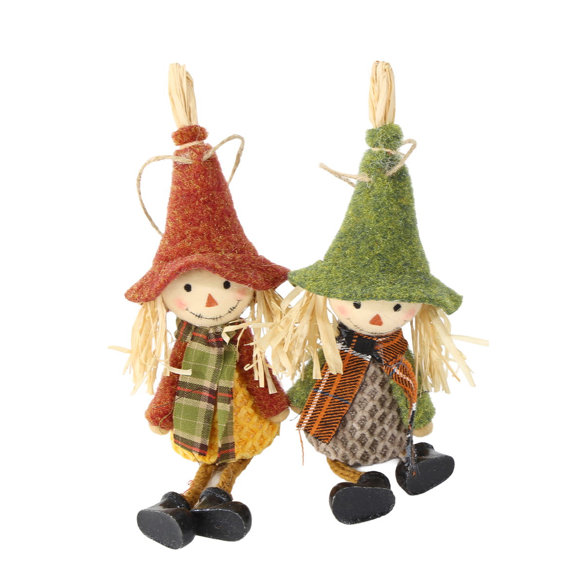 Deko Vogelscheuche mit braunem oder grünem Hut, 21cm, Hänger