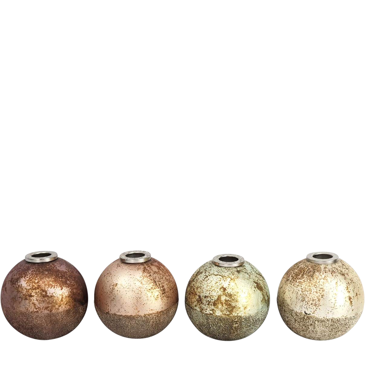 Deko Kerzenhalter Weihnachtskugel, gold-, blau- oder rosetöne, Ø10cm, rustikaler Stabkerzenhalter