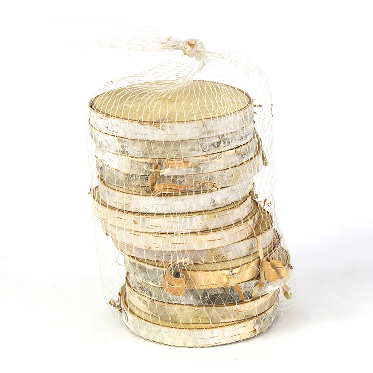 Naturholzscheibe Birke, Birkenscheiben natur, 7-8cm, 12St. im Netz