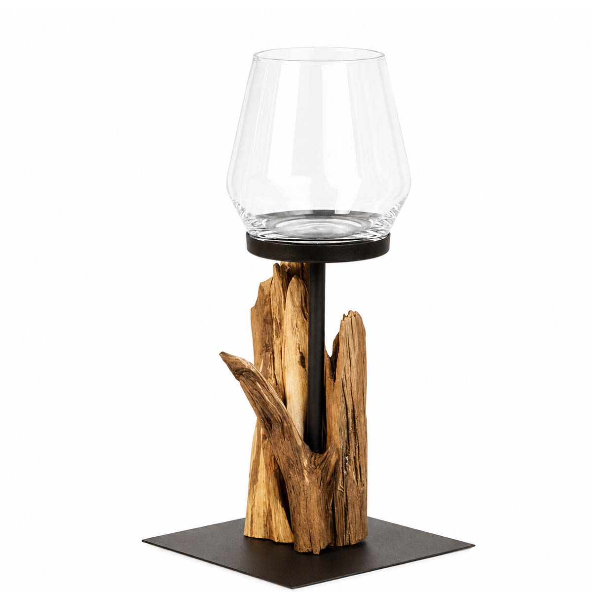 Holz Windlicht Raisa Naturholz, Windlicht aus Naturäste, 30cm, WMG Grünberger