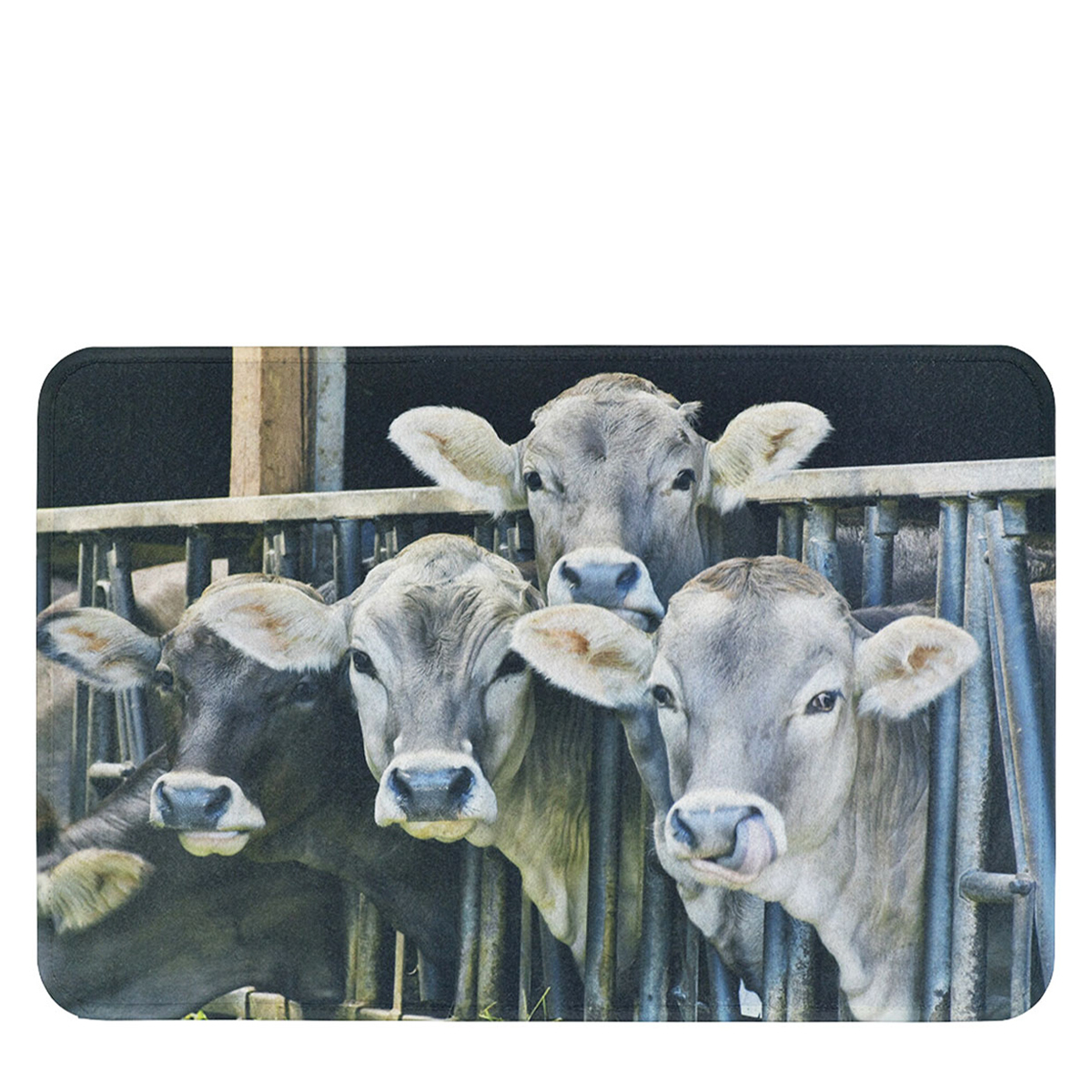 Textil Fussmatte Kuh, Kälber im Stall, 75x50cm, Mars & More