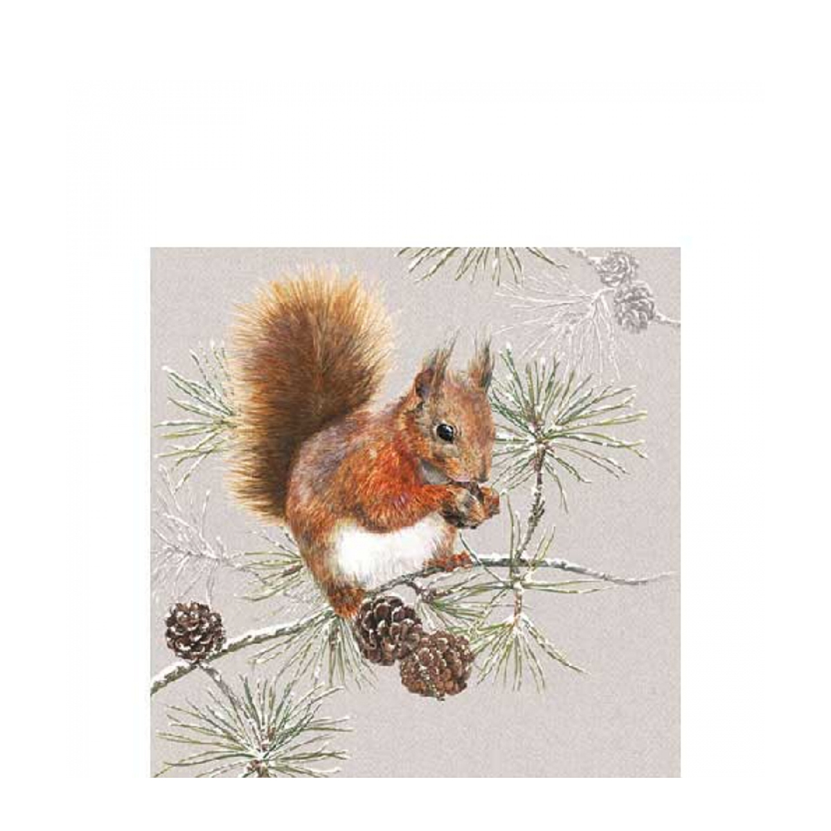 Ambiente Papierservietten Eichhörnchen im Winter, 25x25cm