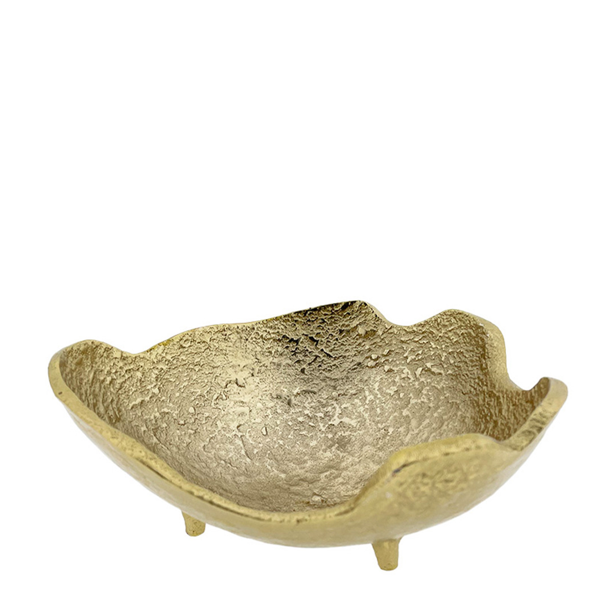 A454356_01JBMKQS359Q03VD0NEFXG7M63idQRBg4NV0u2E Deko Schale gold, Metallschale auf Füsse, gewellter Rand, 25x25cm