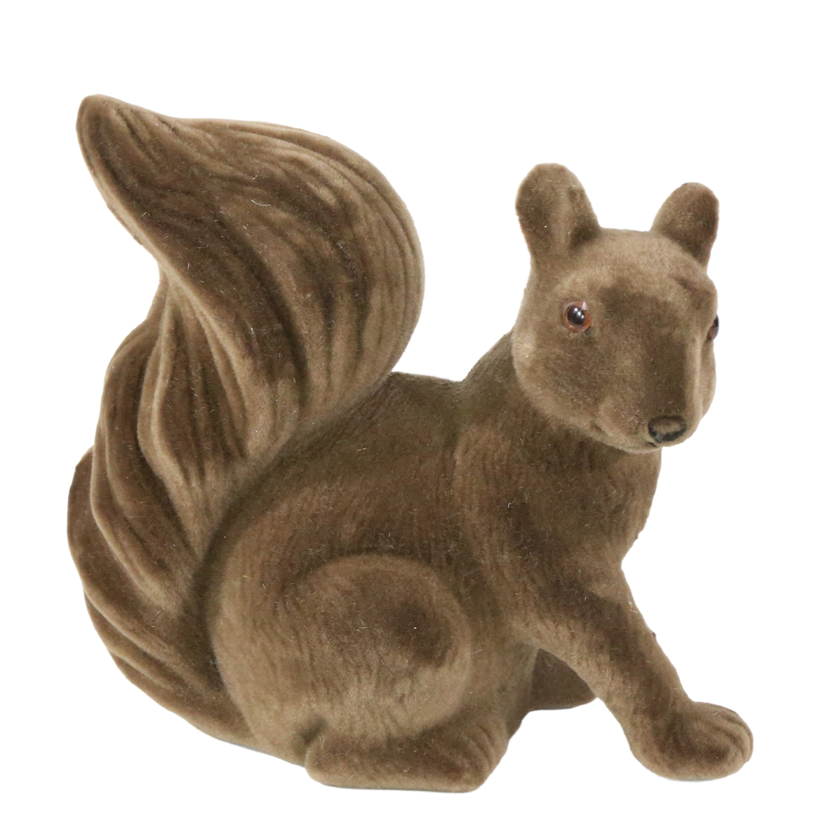 Deko Eichhörnchen samtlook braun, Kunststoff Eichhörnchen, 18cm