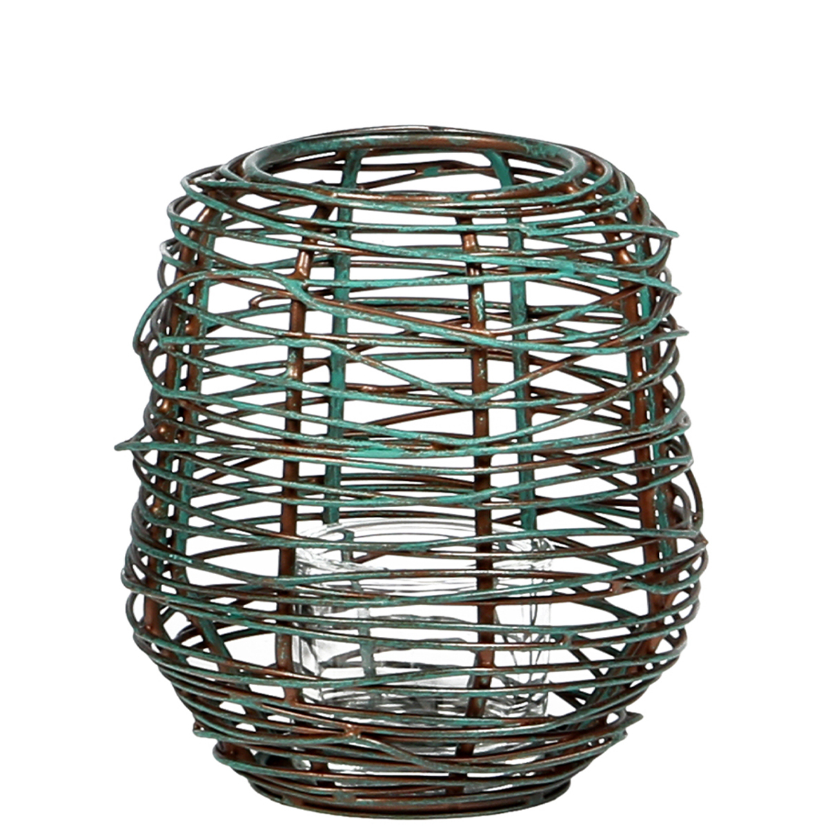 Windlicht Carol, oxid-grün, 16cm, WMG Grünberger