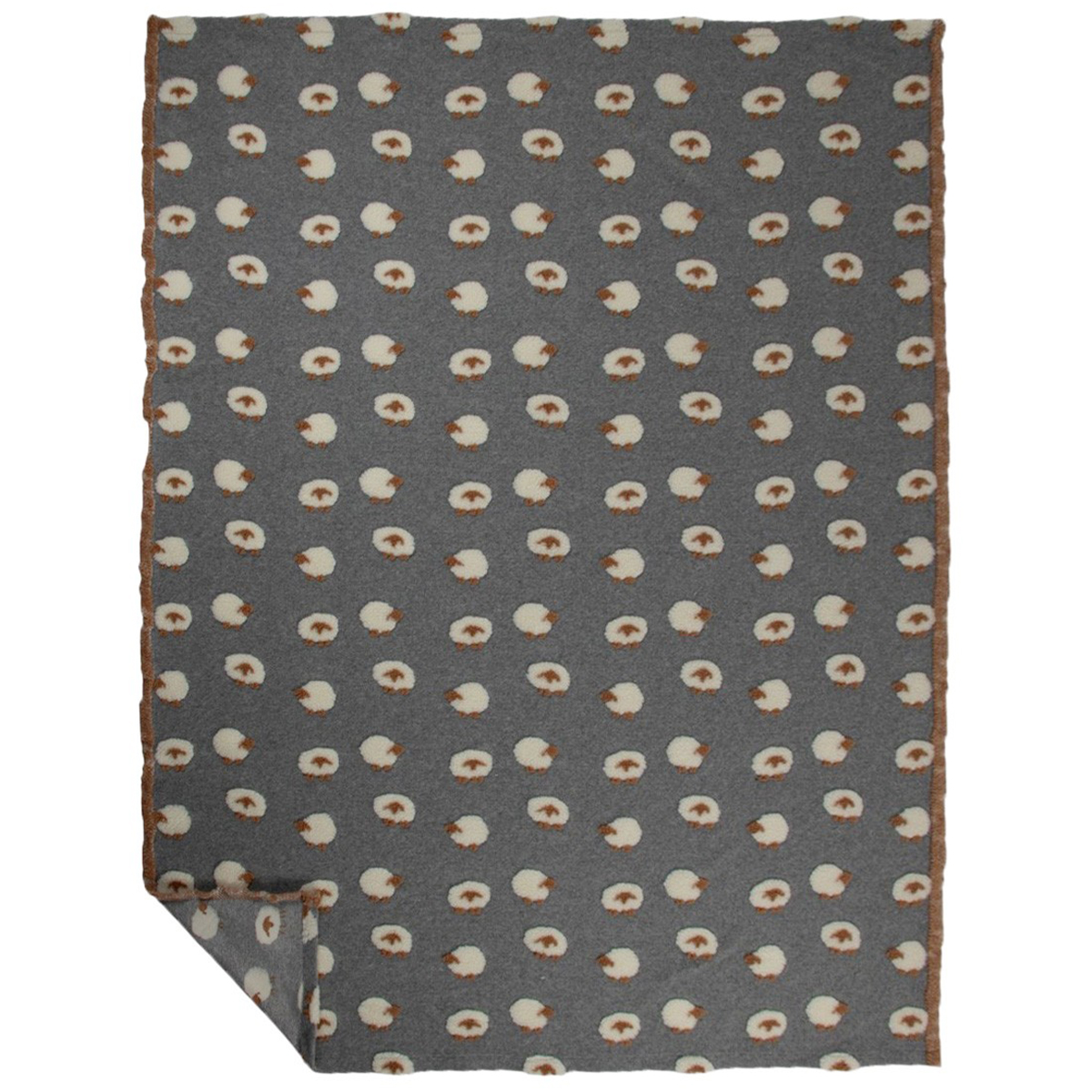 Deko Fleece-Decke mit kleinen Plüsch-Schafen, 170x200cm, Mars & More