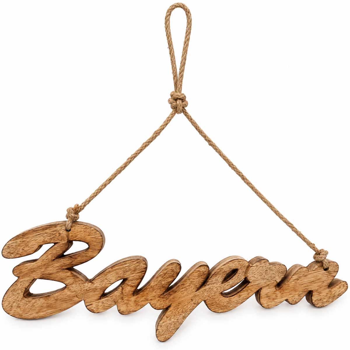 Deko Schriftzug "Bayern" aus Mangoholz - Holzhänger im natürlichen Landhausstil