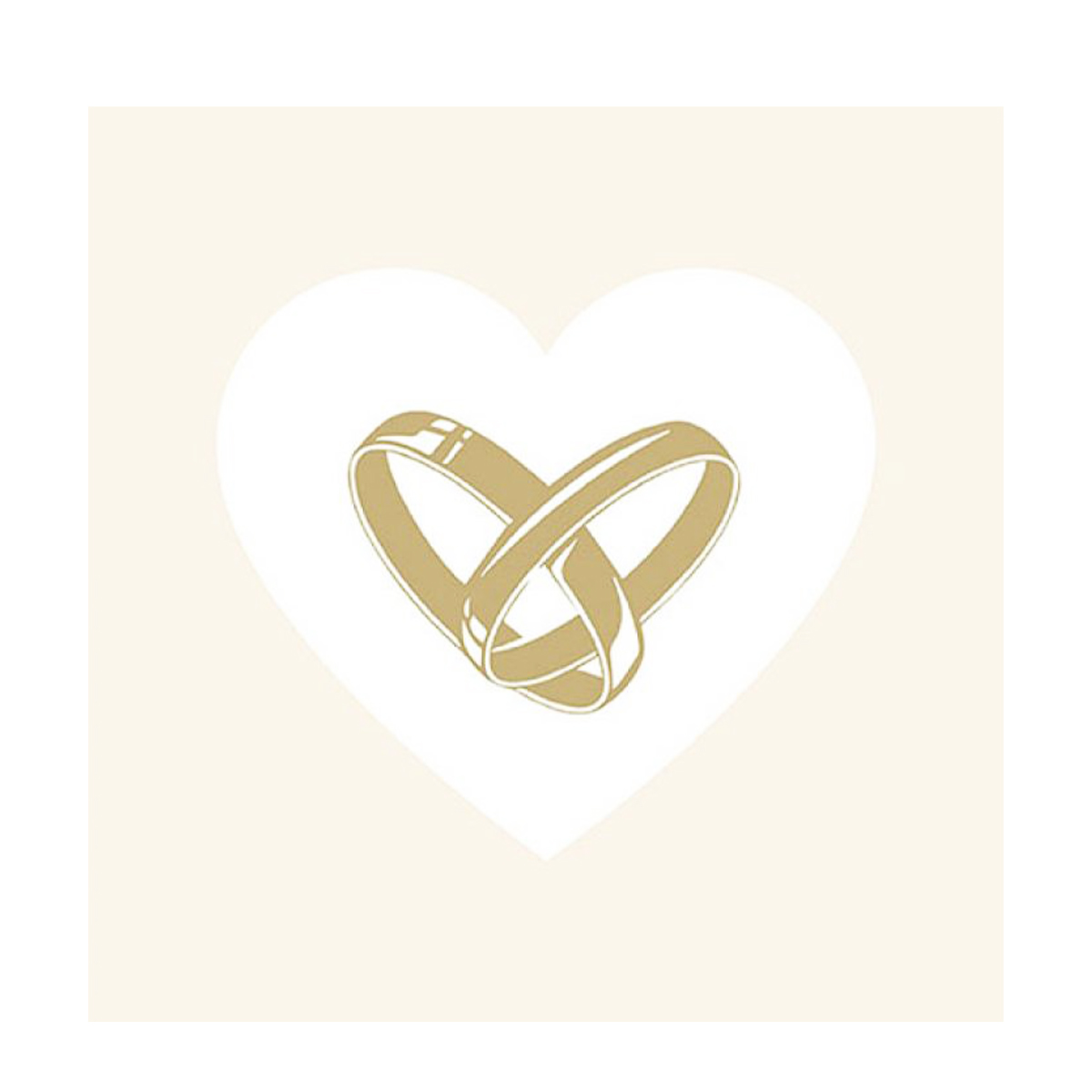 13314102_01J17QVMPGP7TYKJ07FXY3WTYAdduaIt0NSuiUe Ambiente Papierservietten Hochzeit Eheringe im Herz, creme, 33x33cm