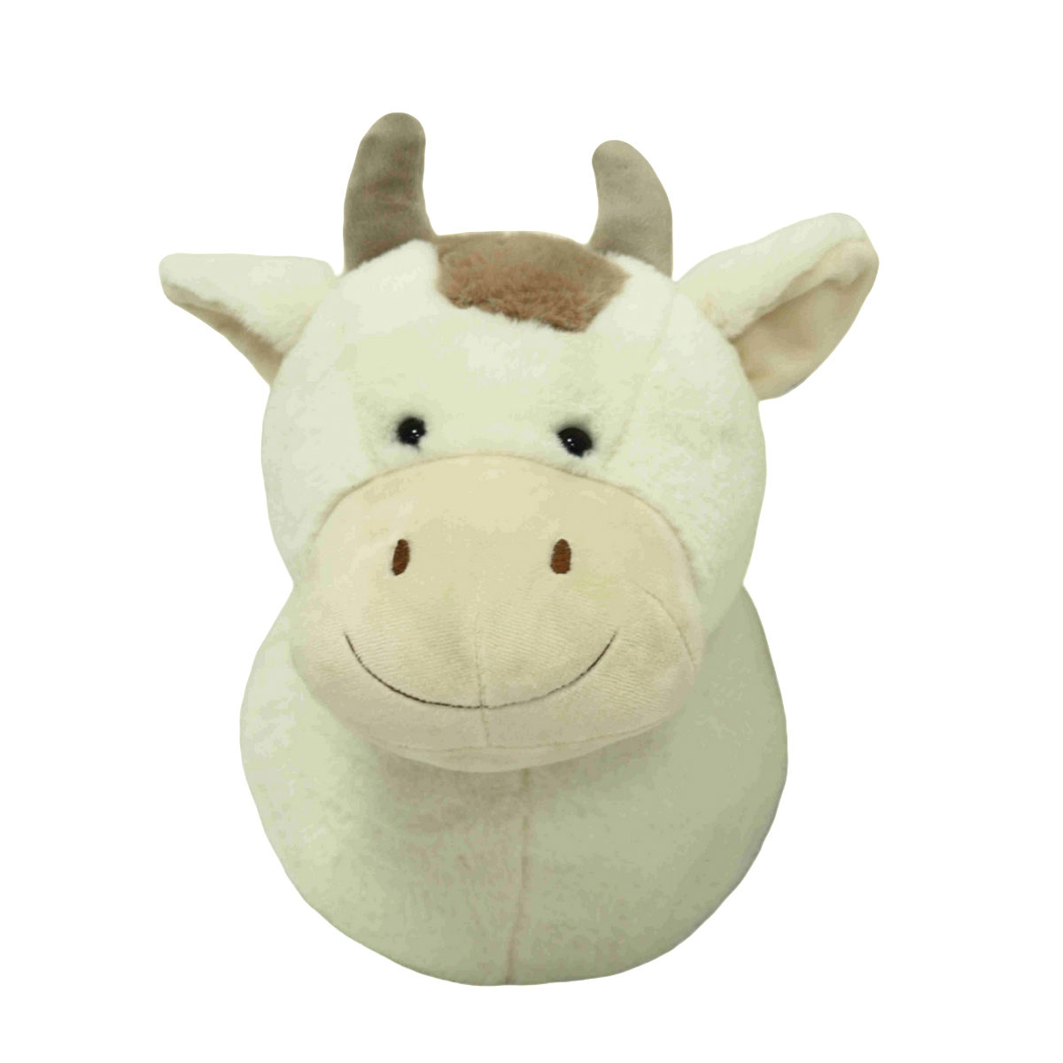 Deko Plüschtier Kuh creme, Wandhalter Kopf, 33cm, Mars & More