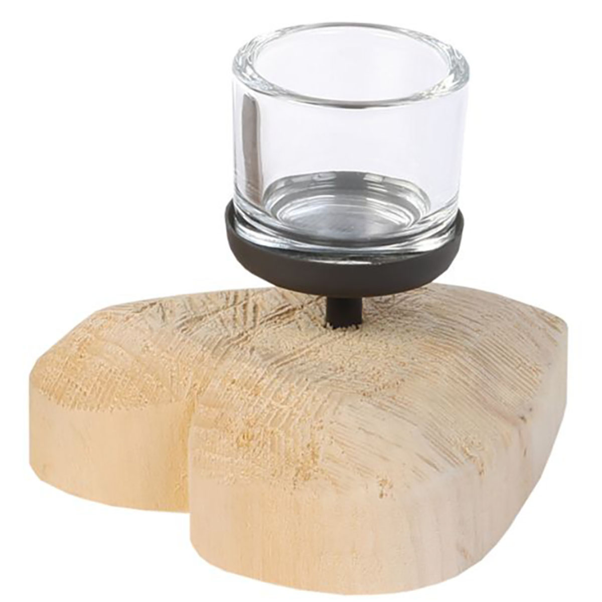 Deko Windlicht Herz Naturholz sägerau, 15cm, WMG Grünberger