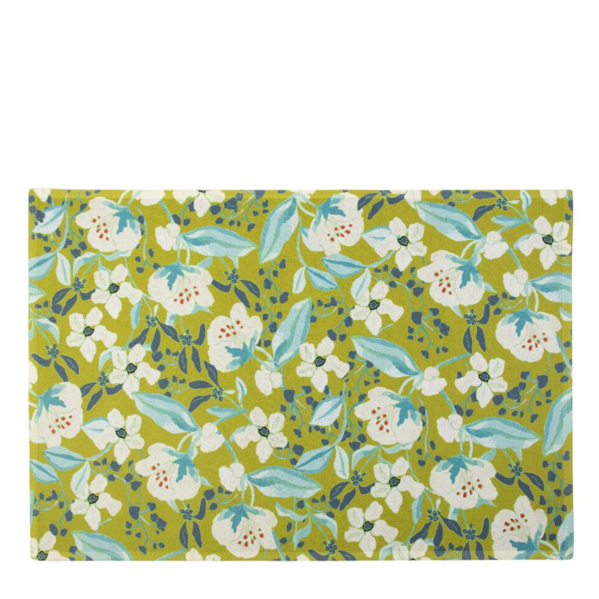 Textil Fußmatte weiße Blumen Marie, 75x50cm, Mars & More