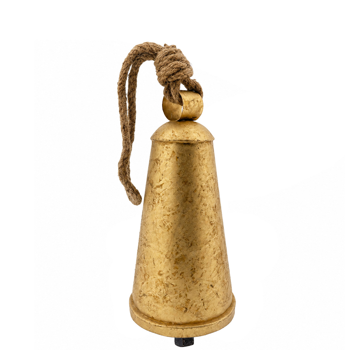 Deko Kuhglocke Antik-gold, rustikale Glocke mit Klang, Shabby Chic, 25cm