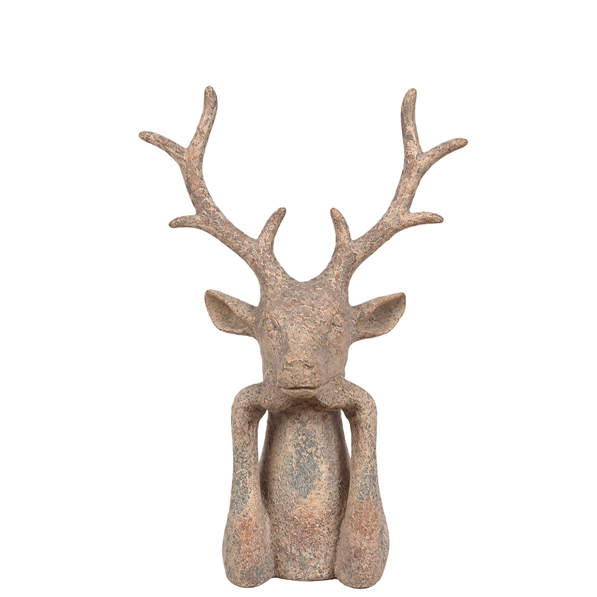 Deko Hirschkopf aus Polyresin, graubraun - Antiklook, 29cm