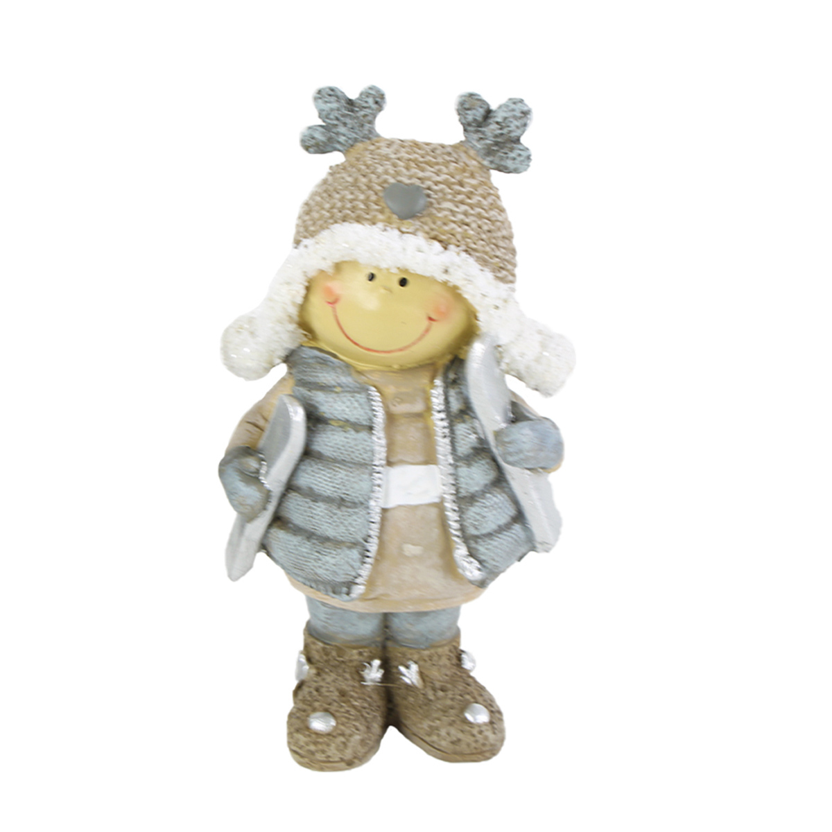 16225-2_01JDA17MCCSV6EK92WJP9QAVTPbxWYVqRUxnc7q Deko Winterkind Junge mit Ski, Skifahrer mit Mütze, 14cm
