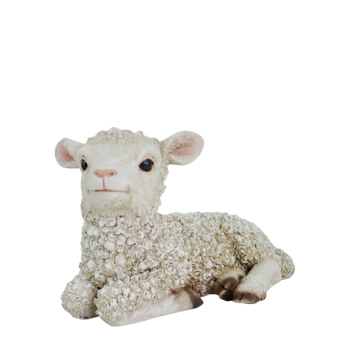Deko Schaf liegend, putziges weißes Lämmchen, 22cm 