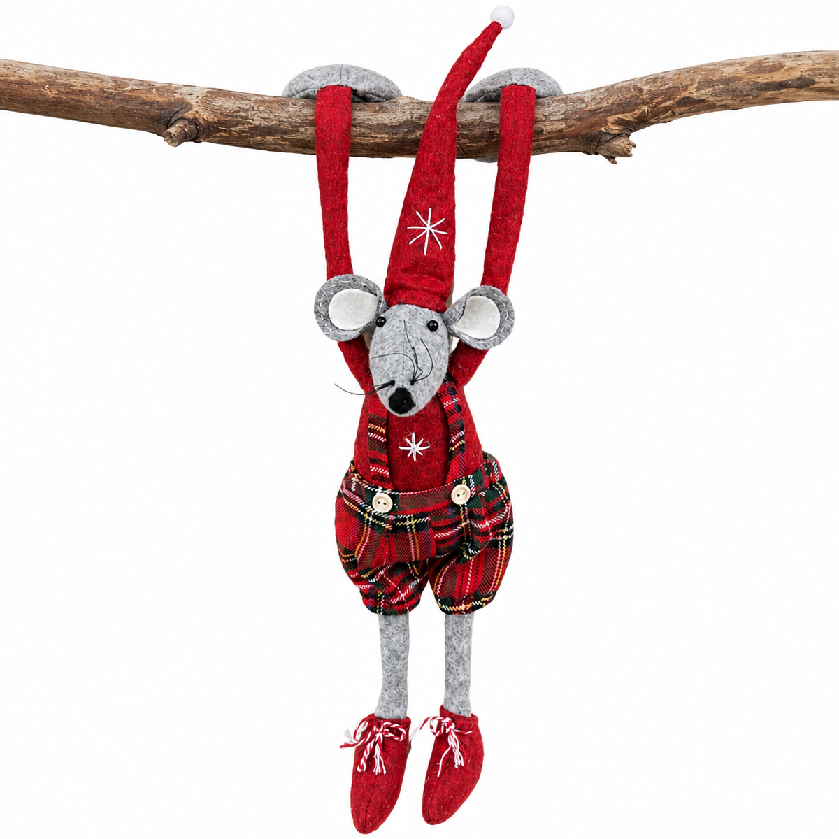 Deko Filzmaus, Wintermaus mit Schlackerarme und Bammelbeine