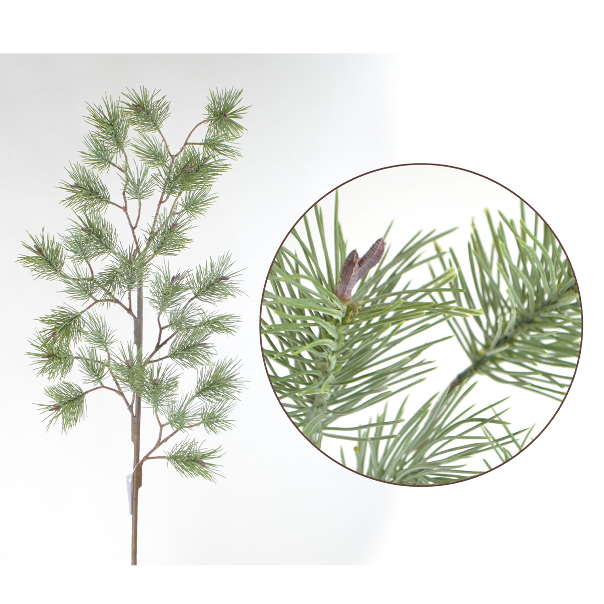 Kunstpflanze Kiefer, Kiefernzweig wie echt, 80cm, Deko Florale