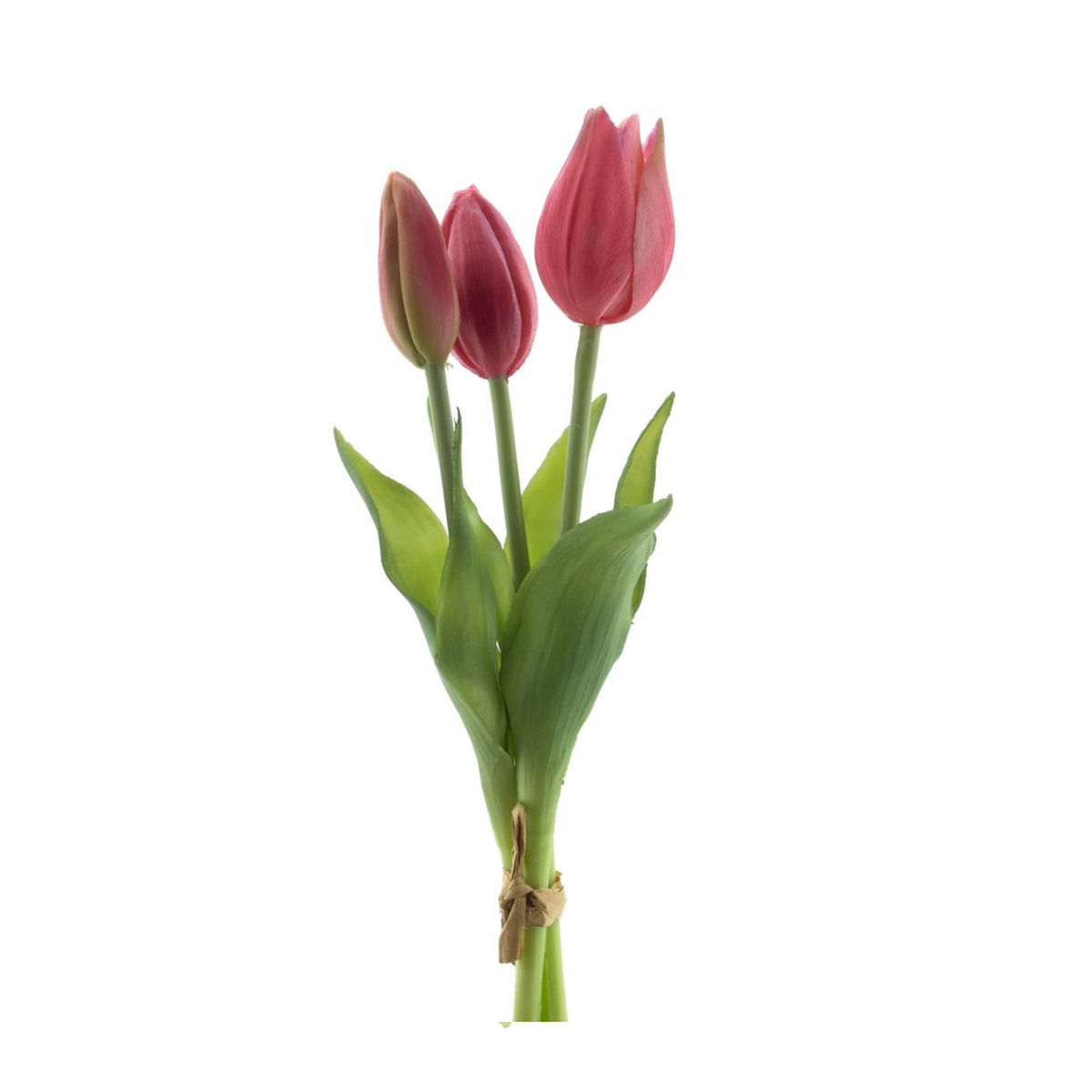Künstliche Tulpen wie echt, Tulpenstrauß Sally beauty pink, 3St. gebündelt, 25cm