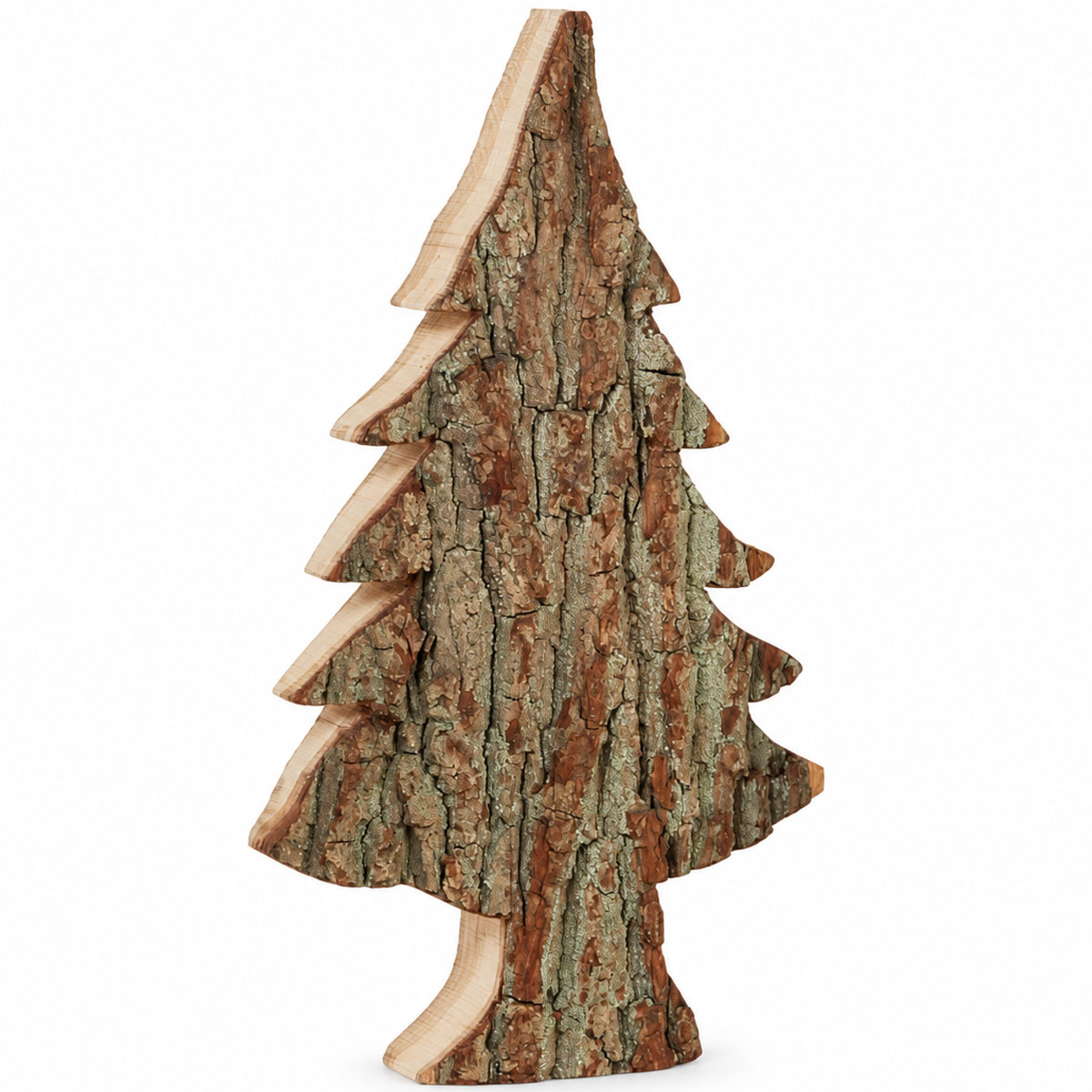 Deko Tanne Naturholz, Holztanne mit Rinde, 60cm, WMG Grünberger