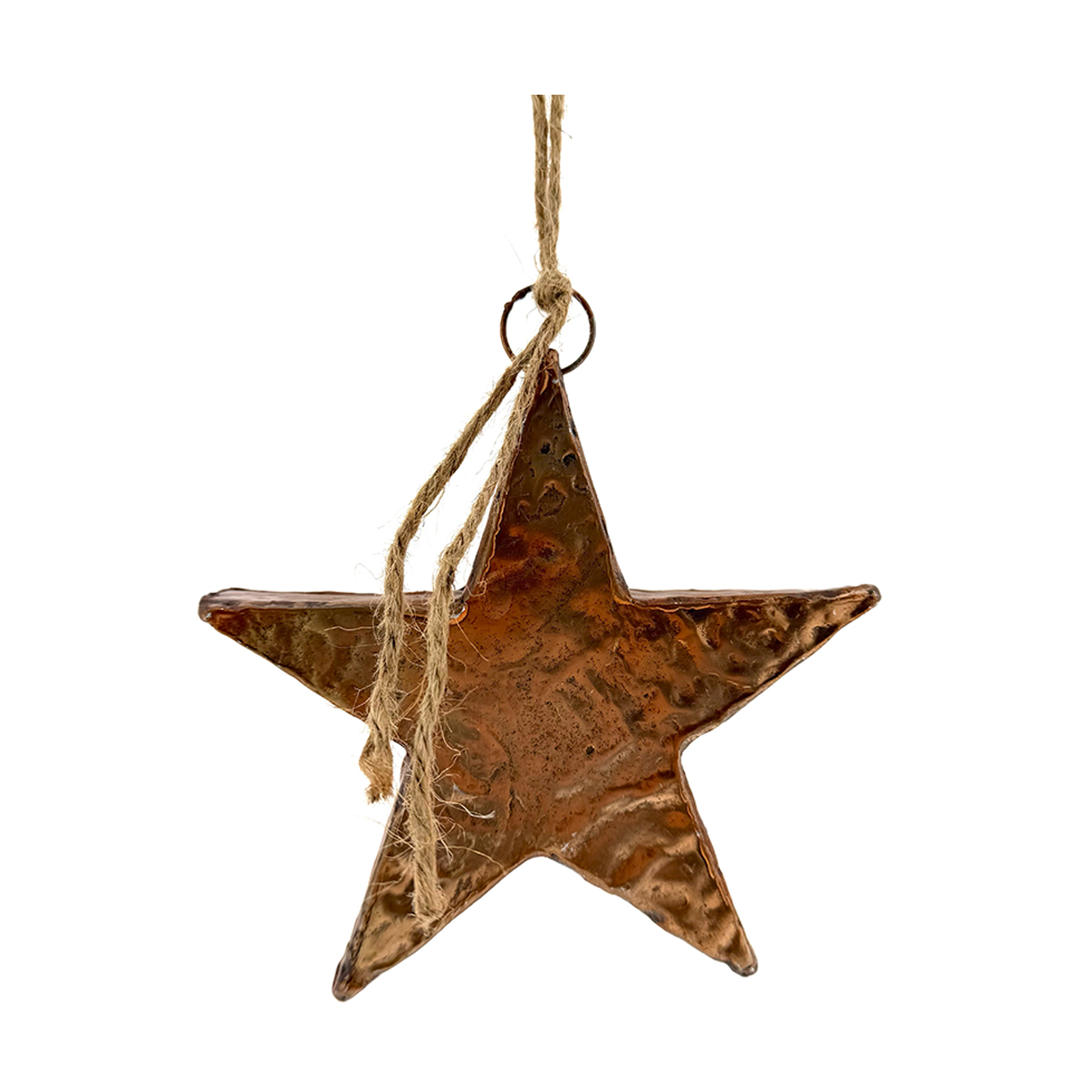 Deko Stern Vintage-Kupfer, rustikaler Metallstern zum Hängen, 16cm