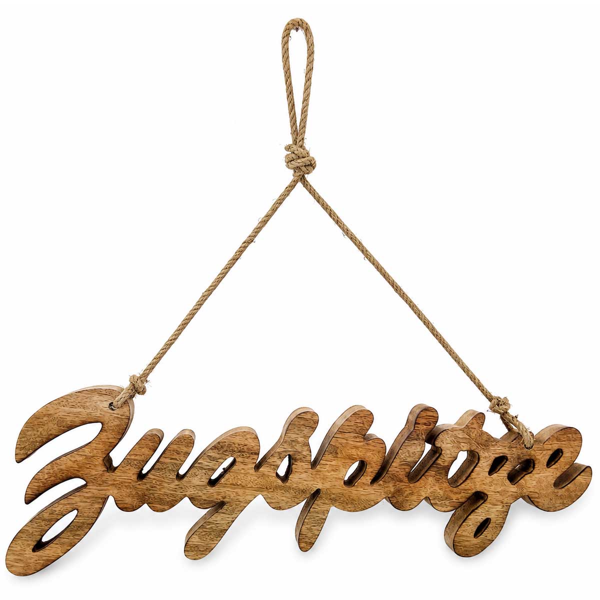 Deko Schriftzug "Zugspitze" aus Mangoholz - Natürlicher Holzhänger im Alpenstil