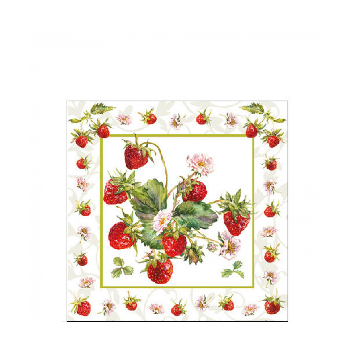 Ambiente Papierservietten Erdbeeren, 25x25cm
