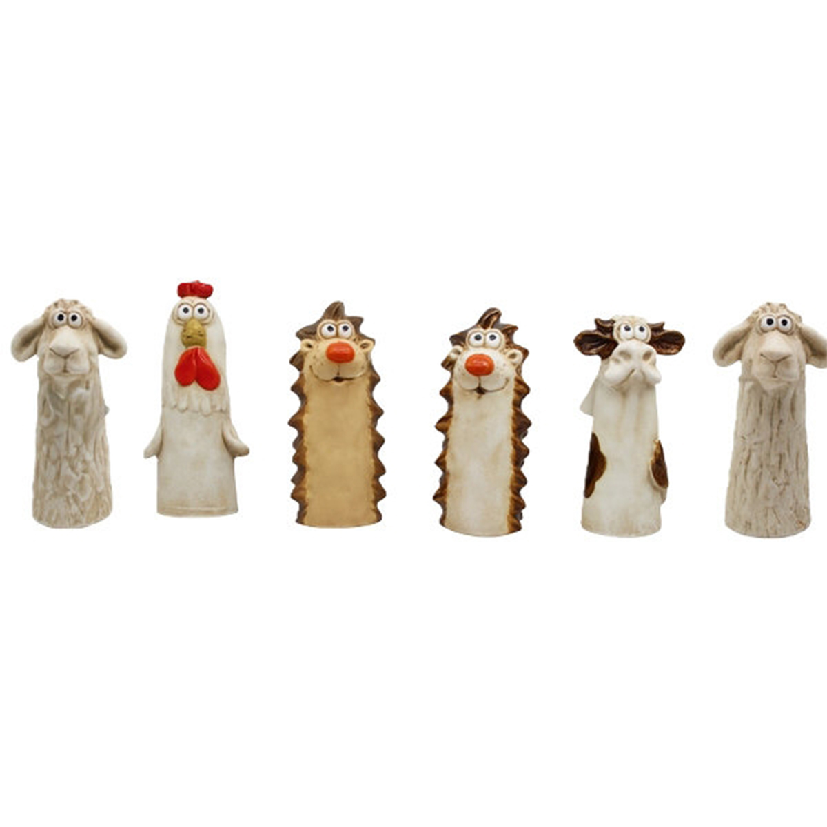 Zaunhocker Bauernhoftiere, Schaf, Huhn, Igel oder Kuh, 20cm, Keramik