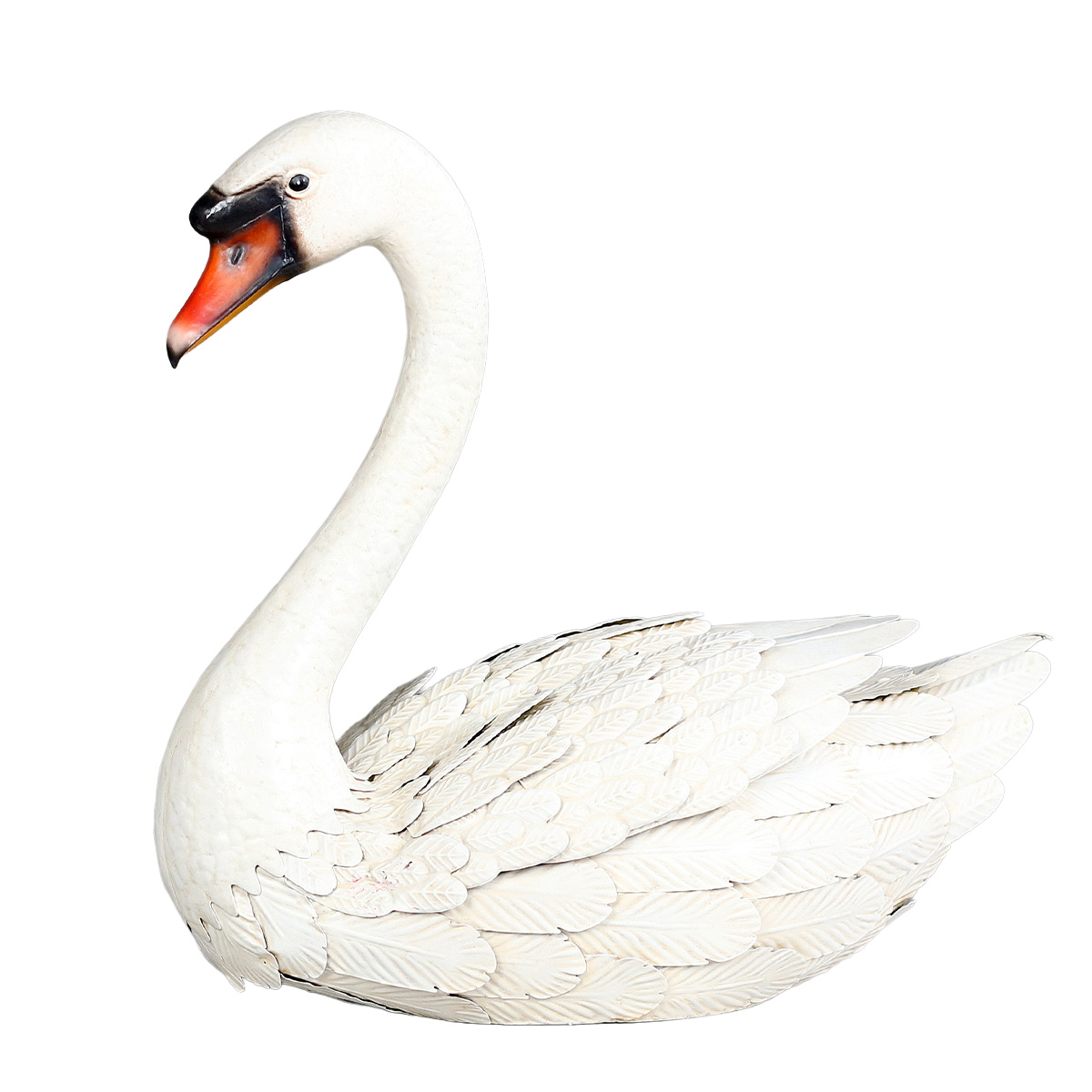 Deko Schwan, Metallschwan weiß, 44cm