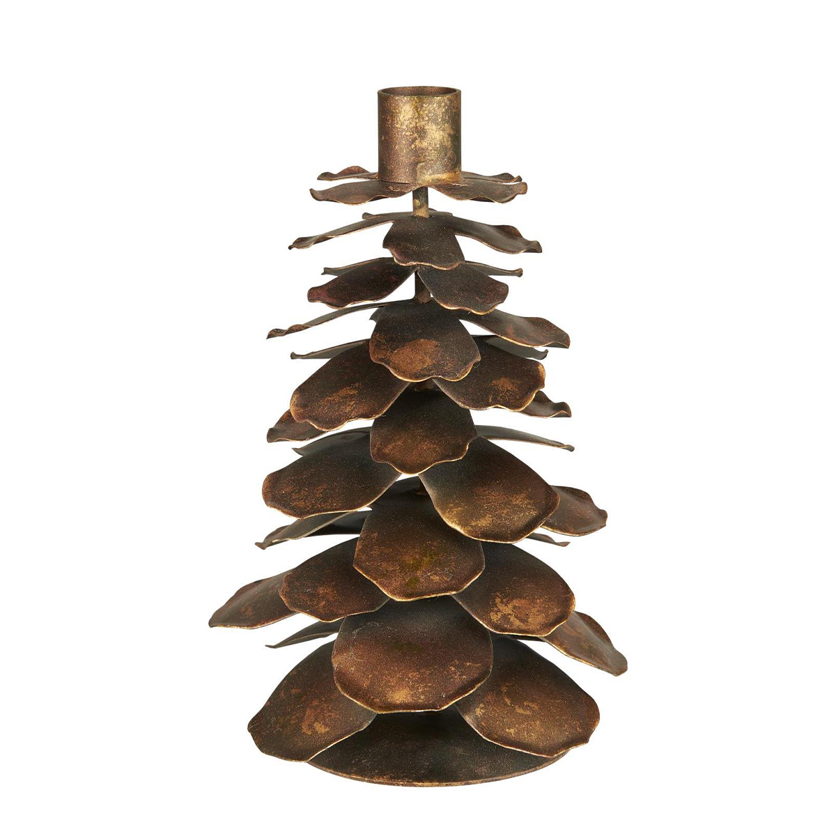 Deko Kerzenständer Zapfen gold antik, Kerzenhalter 21cm, Ib Laursen