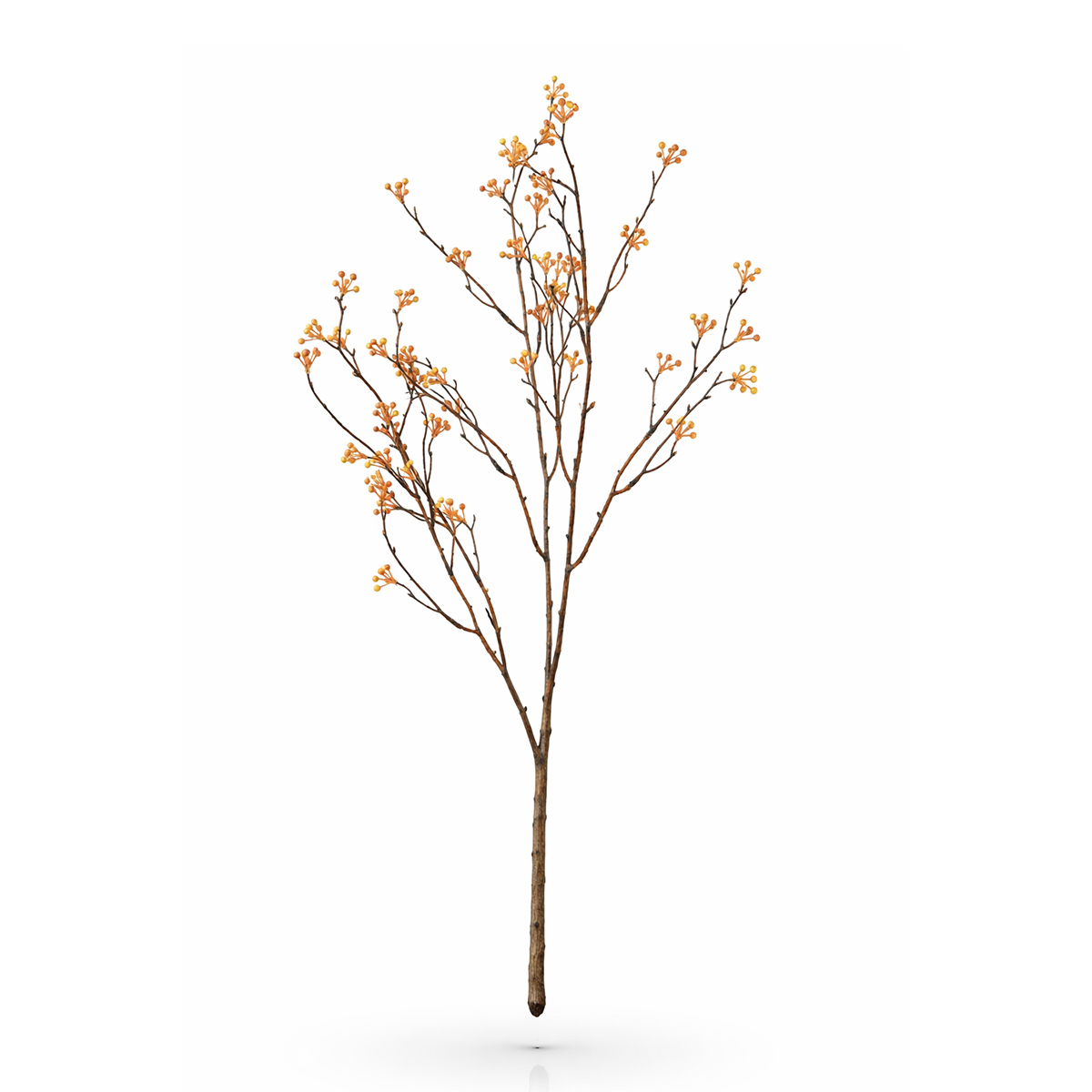 Kunstpflanze Zweig mit Beeren hellbraun, langer Beerenzweig wie echt, 100cm