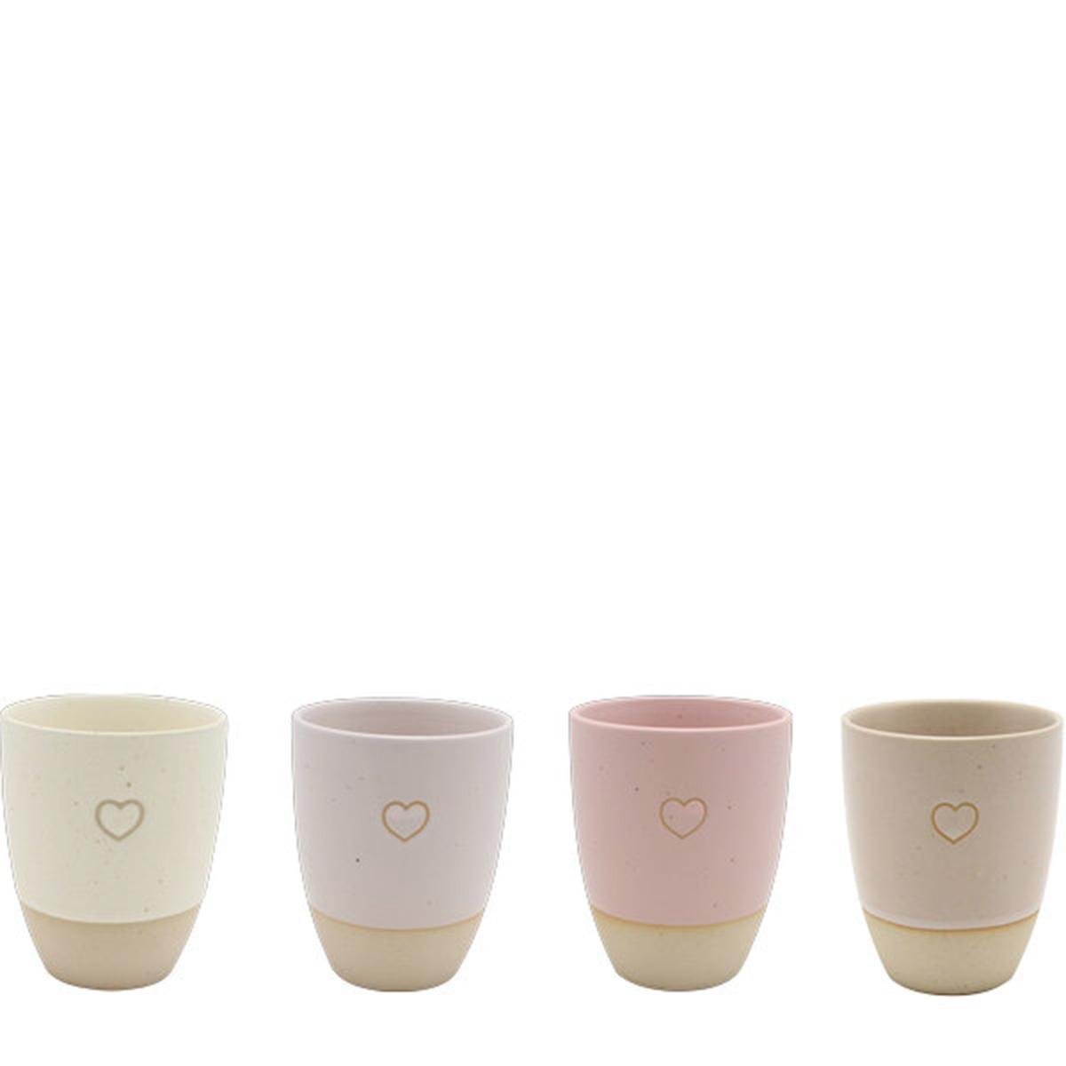 Becher mit Herz, Keramikbecher, 280ml, 4 verschiedene Farben