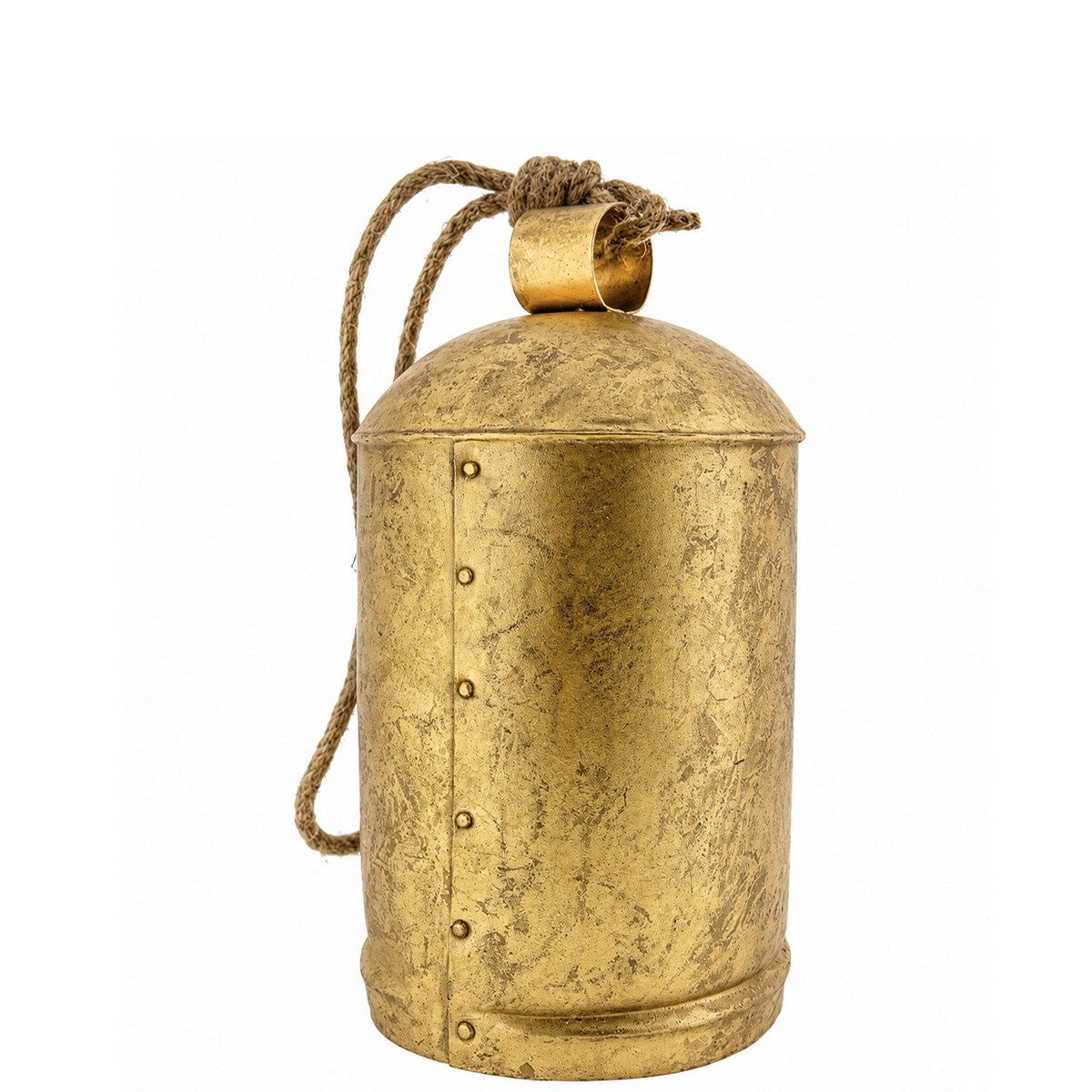 Deko Kuhglocke Schwaigen gold, Glocke mit Klang im Shabby Chic, 25cm