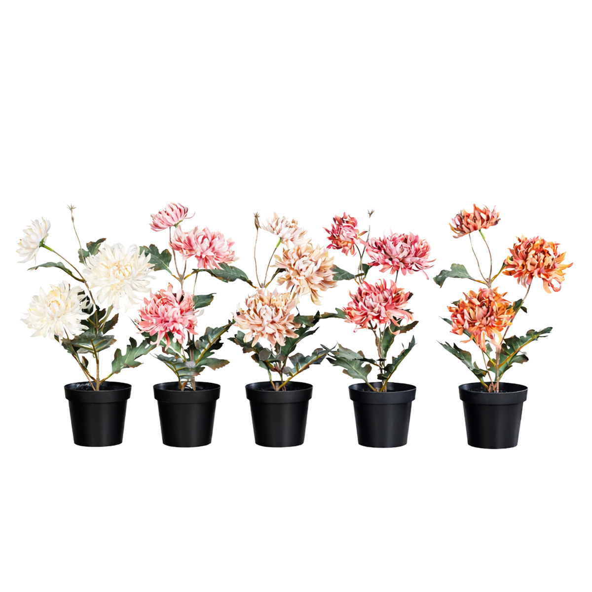 Kunstpflanze Chrysantheme im Topf, 40cm