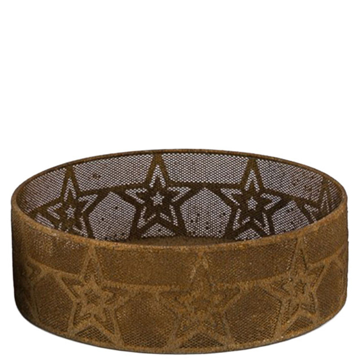 Metallschale Sterne, großer runder Kerzenhalter, Ø31cm