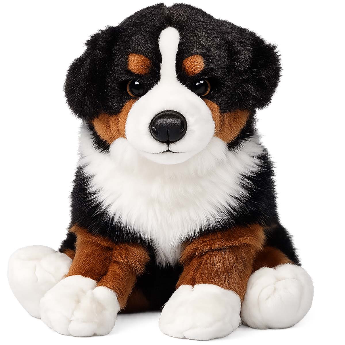 Plüschtier Hund, Plüsch-Berner Sennenhund sitzend, 25cm
